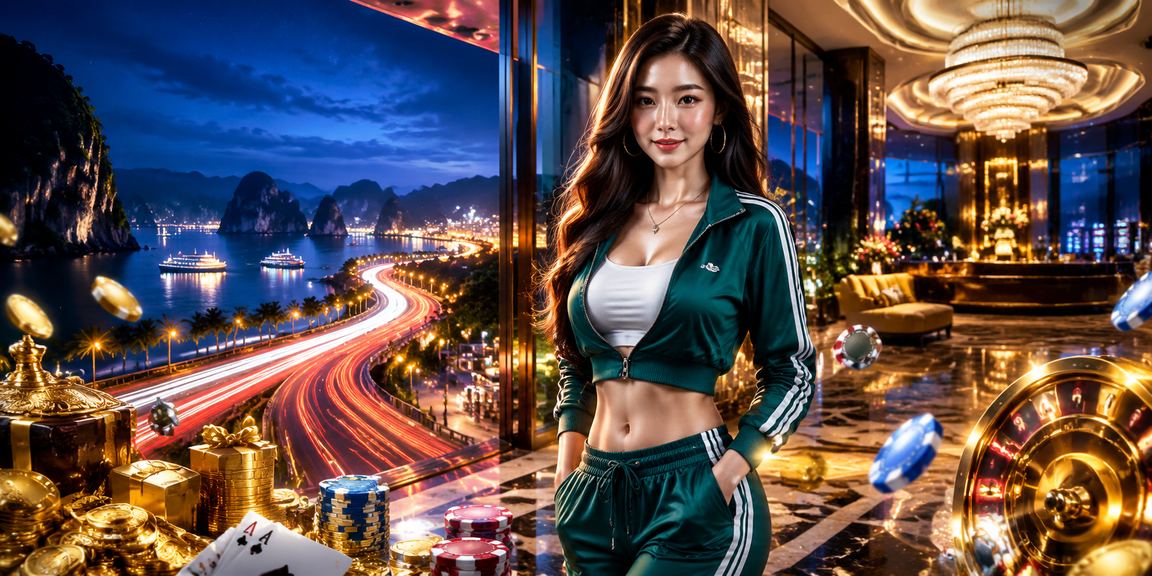 Sảnh casino neon hiện đại tại Vịnh Hạ Long